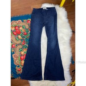 Free People Penny Pull on Flare Jeans Blue 29